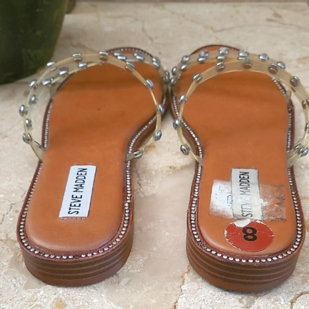 Steve Madden Tan Studded Sandals - Picture 4 of 10